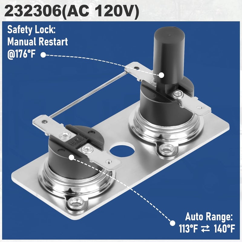 longsure 232306 RV Water Heater Thermostat Limit Switch Kit Compatible with Suburban SW Series, 120V T-Stat/Limit for Suburban SW Water Heater - 2 Pack - Image 2
